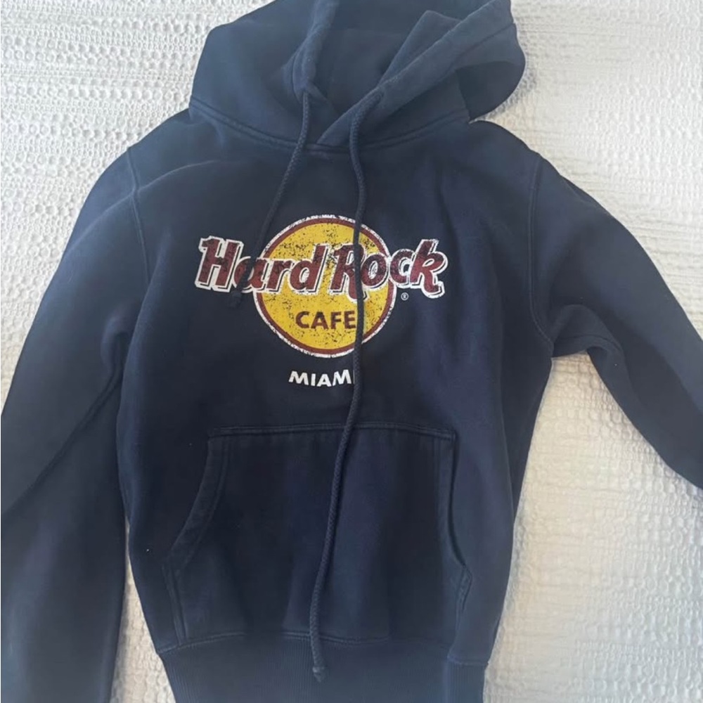 Hard Rock Cafe Black Hoodie with Yellow and Red Logo